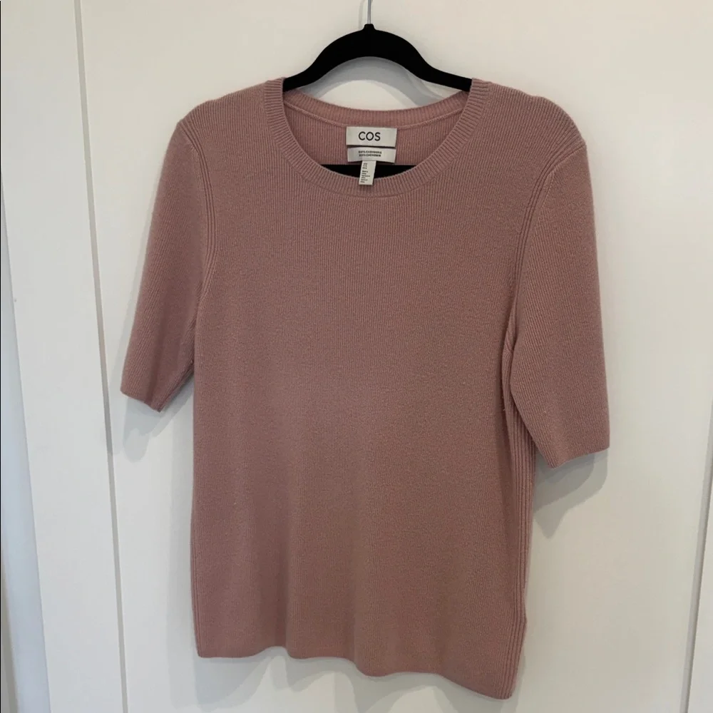 COS Dusty Pink Cashmere Crewneck Sweater - Picture 3 of 10